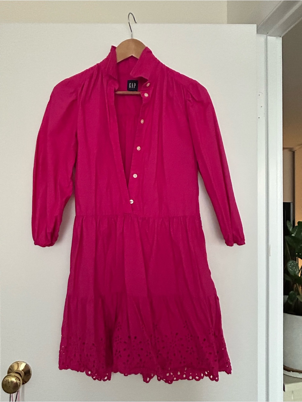 GAP Hot Pink Tiered Eyelet Dress